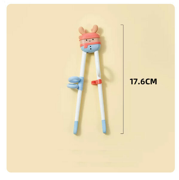 Hot selling children's chopsticks baby learning and training chopsticks one section 2 3 6-12 years old children's home (antibacterial deer baby learning chopsticks)