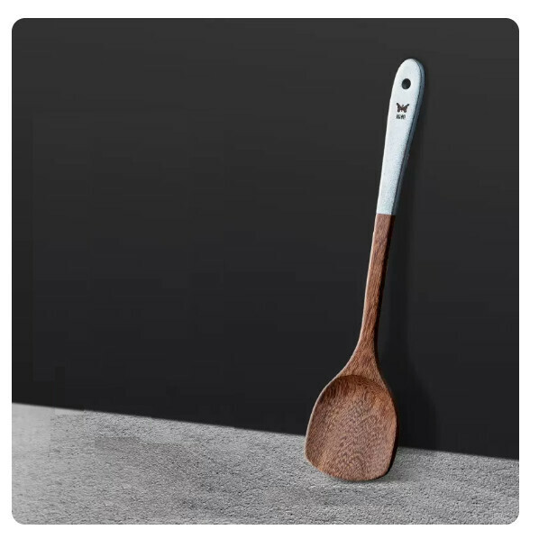 Hot selling chicken wing wood spatula, non-stick cooking spatula, high temperature resistant rice spoon (chicken wing wood [spatula]) (size: 34.5*9cm weight: ≈75g)