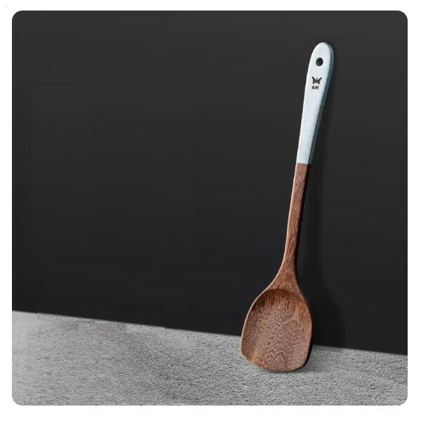 Hot selling chicken wing wood shovel, non-stick cooking shovel, high temperature resistant rice spoon (chicken wing wood [spatula-extended version]) (size: 38.5*9.5cm weight: ≈85g)