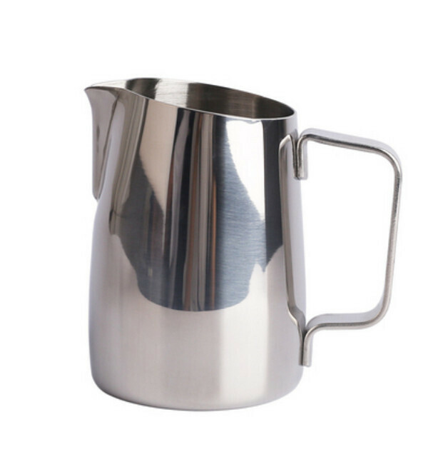 Popular coffee latte art cup sharing pot-450ml slanted stainless steel latte art cup with pointed mouth