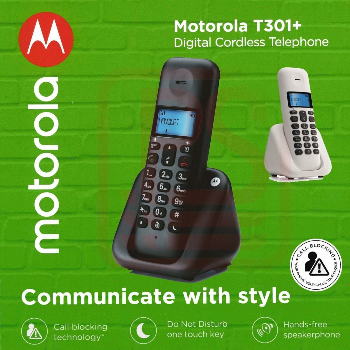 摩托羅拉 - Motorola® T301+ 數碼室內無線電話《香港行貨》《1年保養》- 1部
