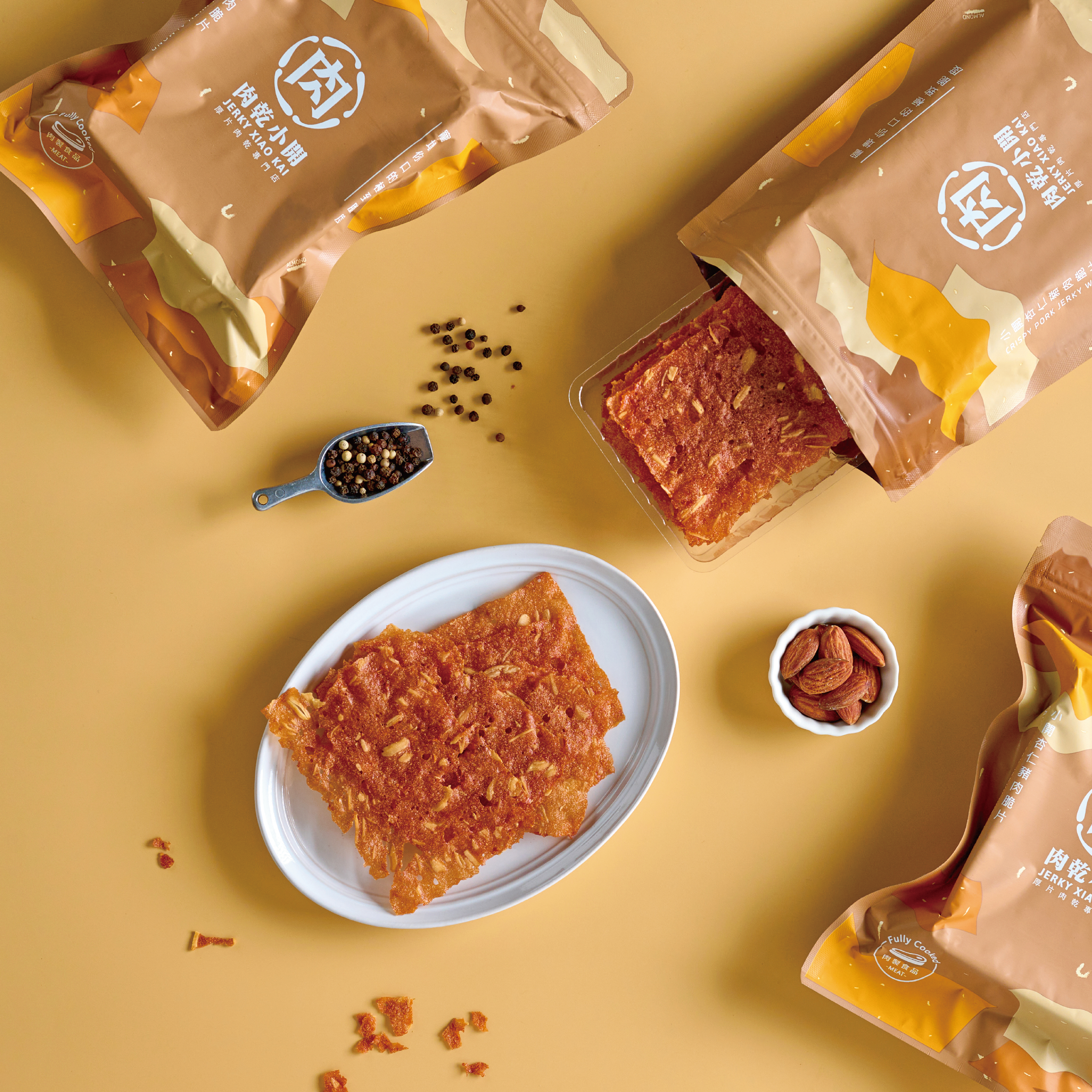 黑胡椒杏仁豬肉脆片