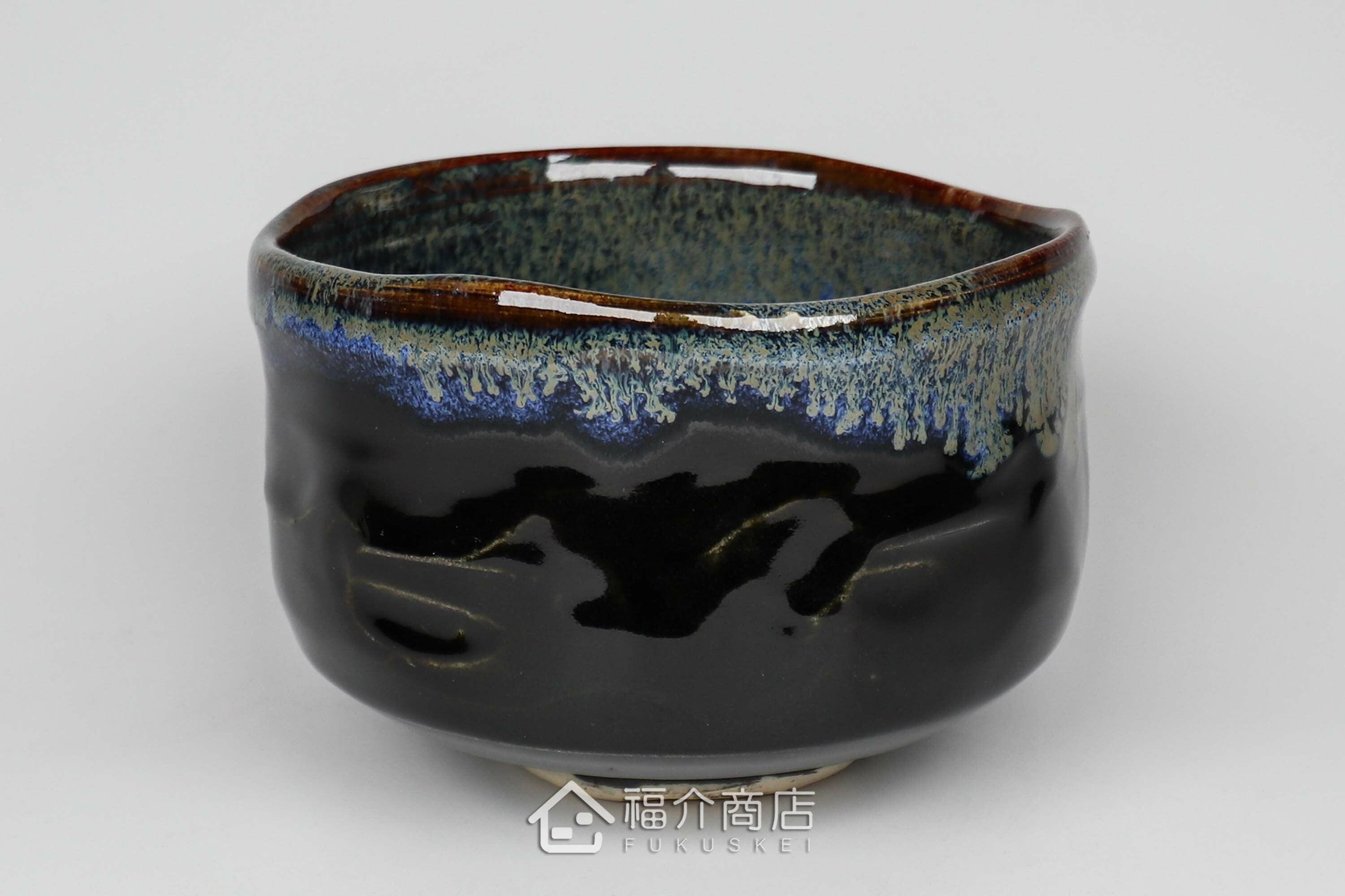 盛裝抹茶用的黑藍色抹茶杯碗550cc