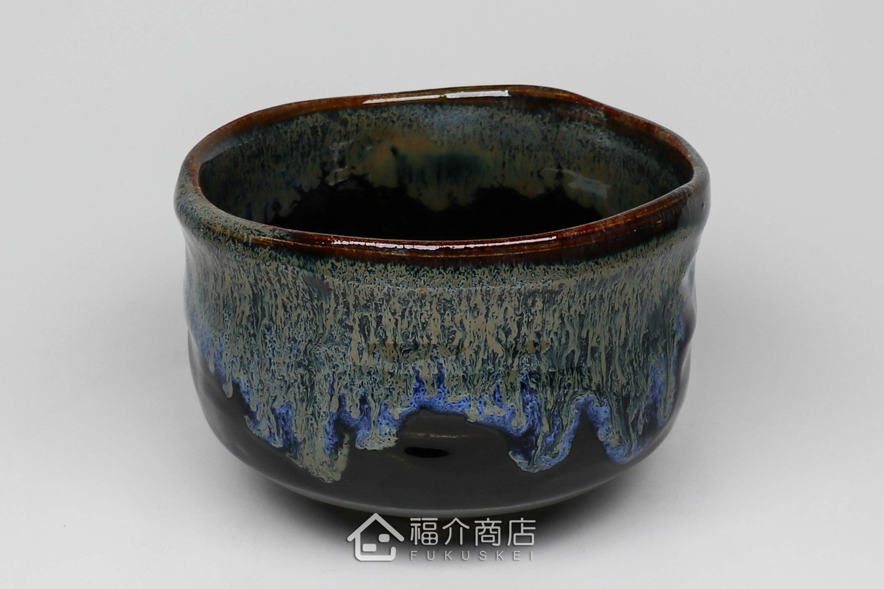 盛裝抹茶用的黑藍色抹茶杯碗550cc