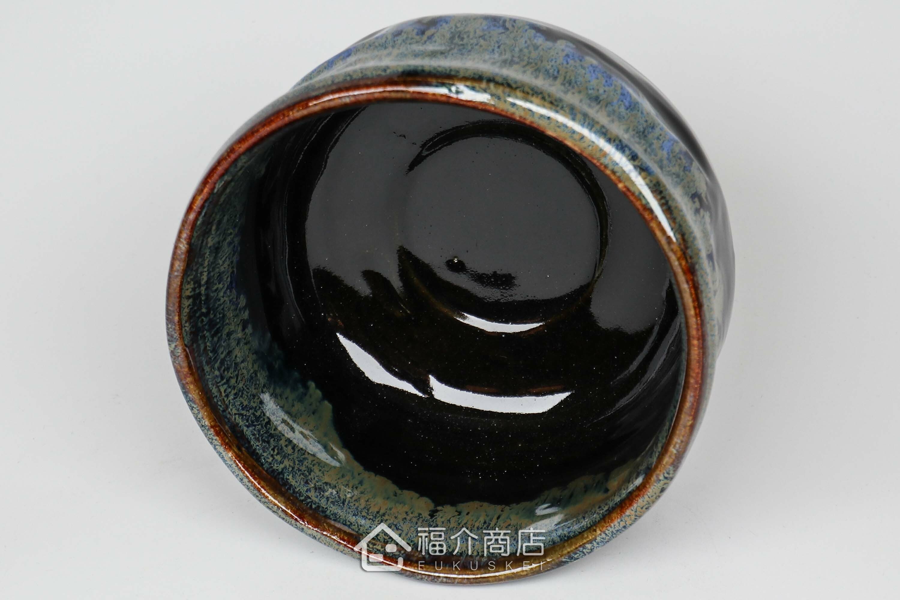 盛裝抹茶用的黑藍色抹茶杯碗550cc