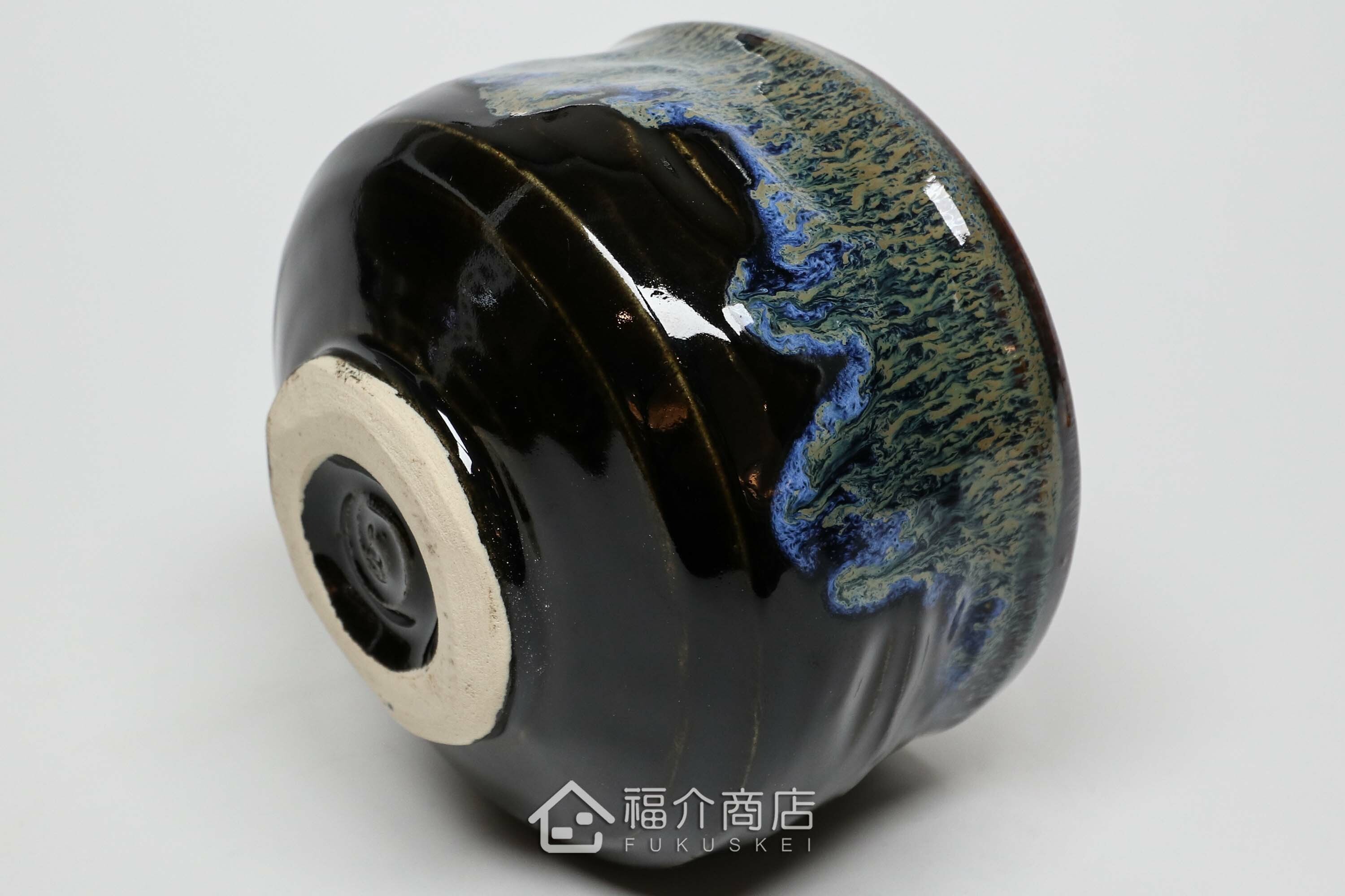 盛裝抹茶用的黑藍色抹茶杯碗550cc