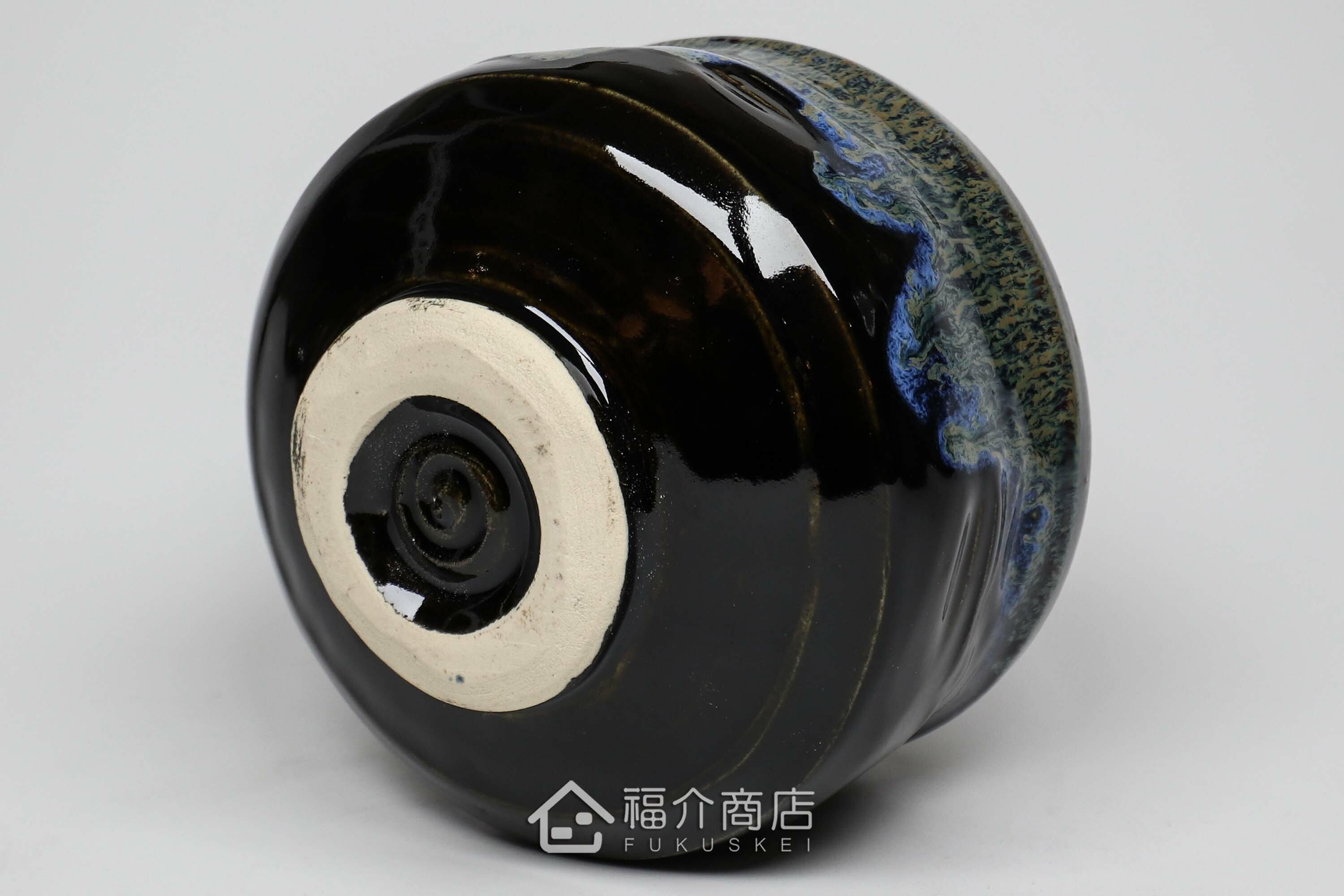 盛裝抹茶用的黑藍色抹茶杯碗550cc