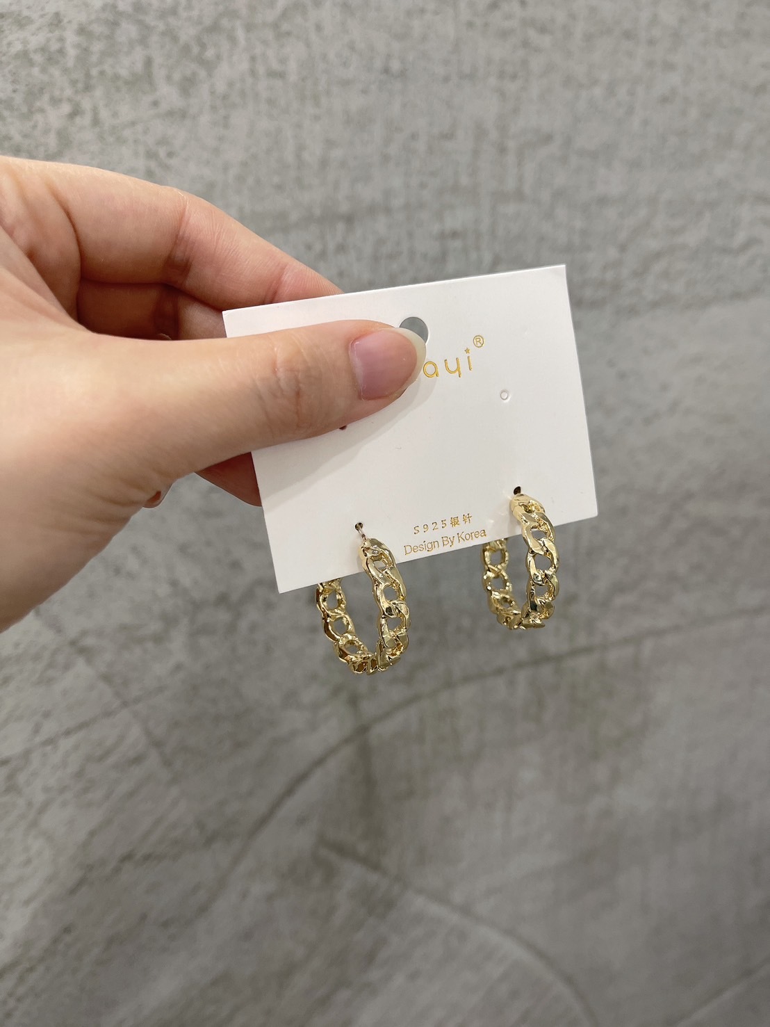 鍊條造型  圓形耳環(大/小)