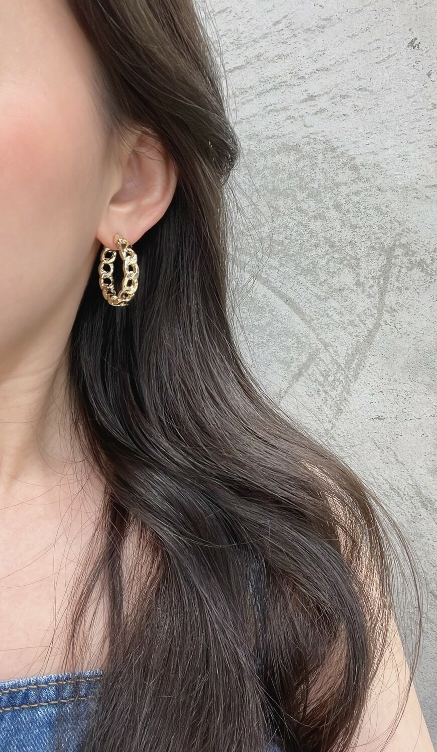 鍊條造型  圓形耳環(大/小)