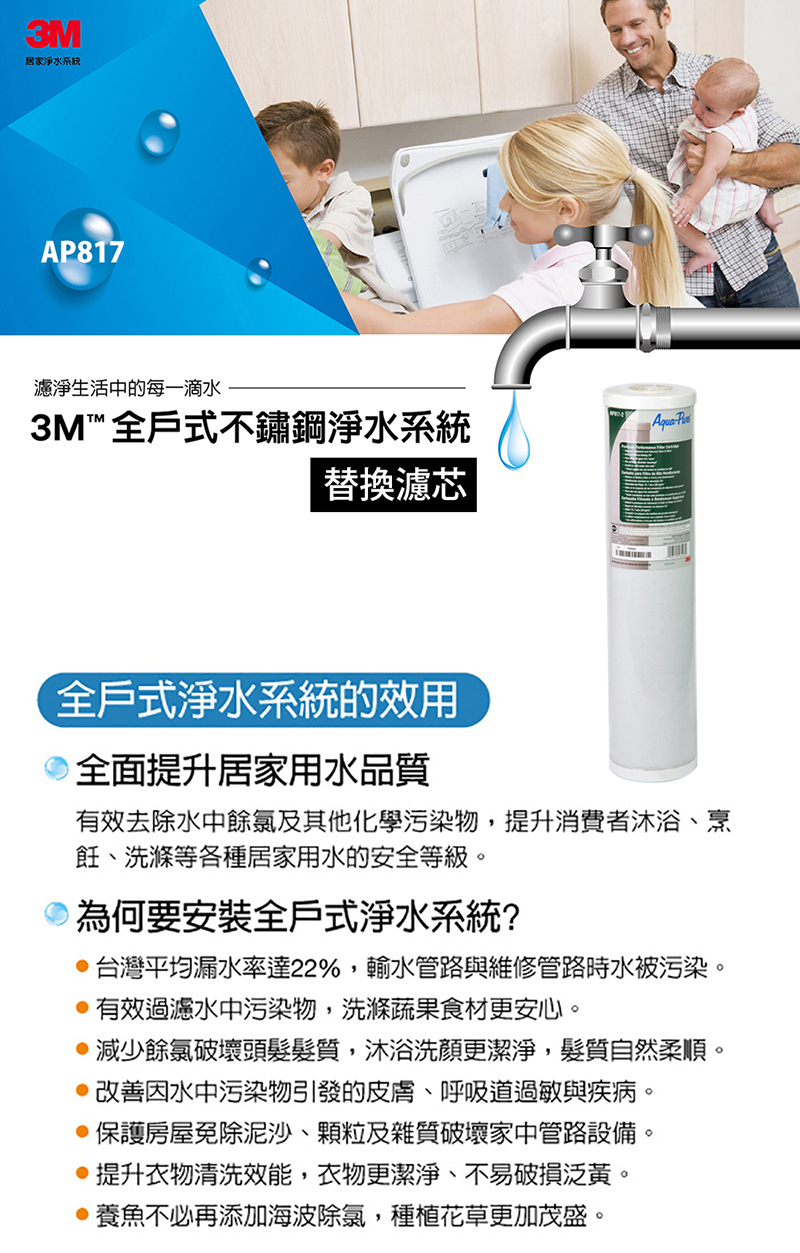 3M SS802水塔過濾淨水器替換濾芯 AP817-2