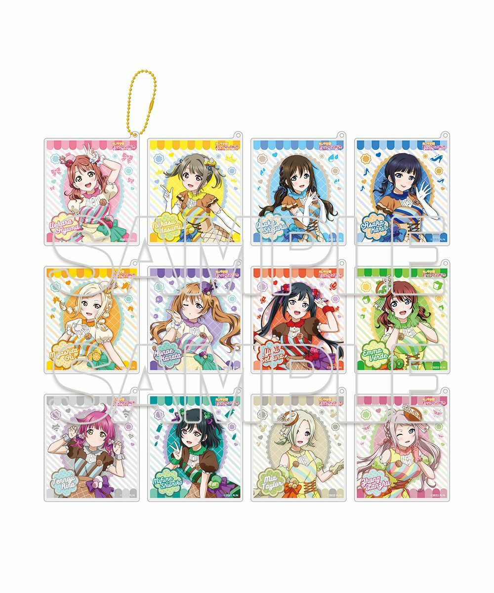 預購-『LoveLive！虹咲學園學園偶像同好會』 集換式壓克力小卡鑰匙圈 Let's にじパフェ！ Ver. 盲盒販售 隨機出貨【日本進口精品】