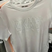 [S] DKNY JEANS LOGO EMBROIDERED T-SHIRT,WHITE, DJ4T1293-WHT (SD936)