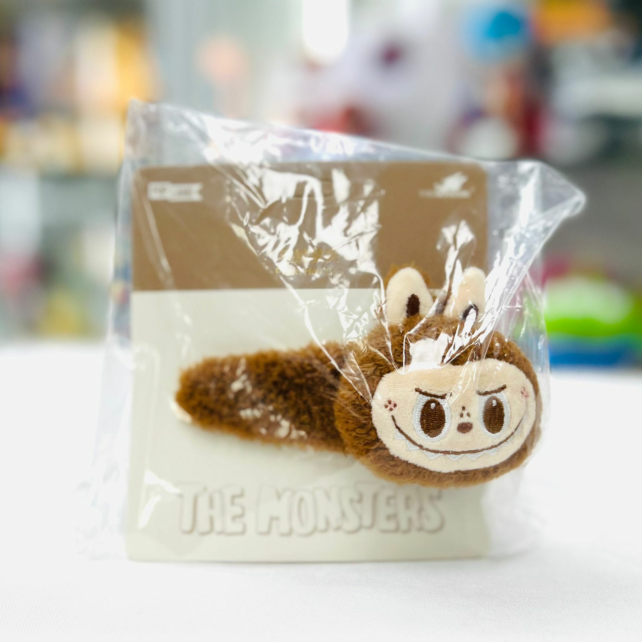 Labubu Plush Hair Clip (Brown /Pink)