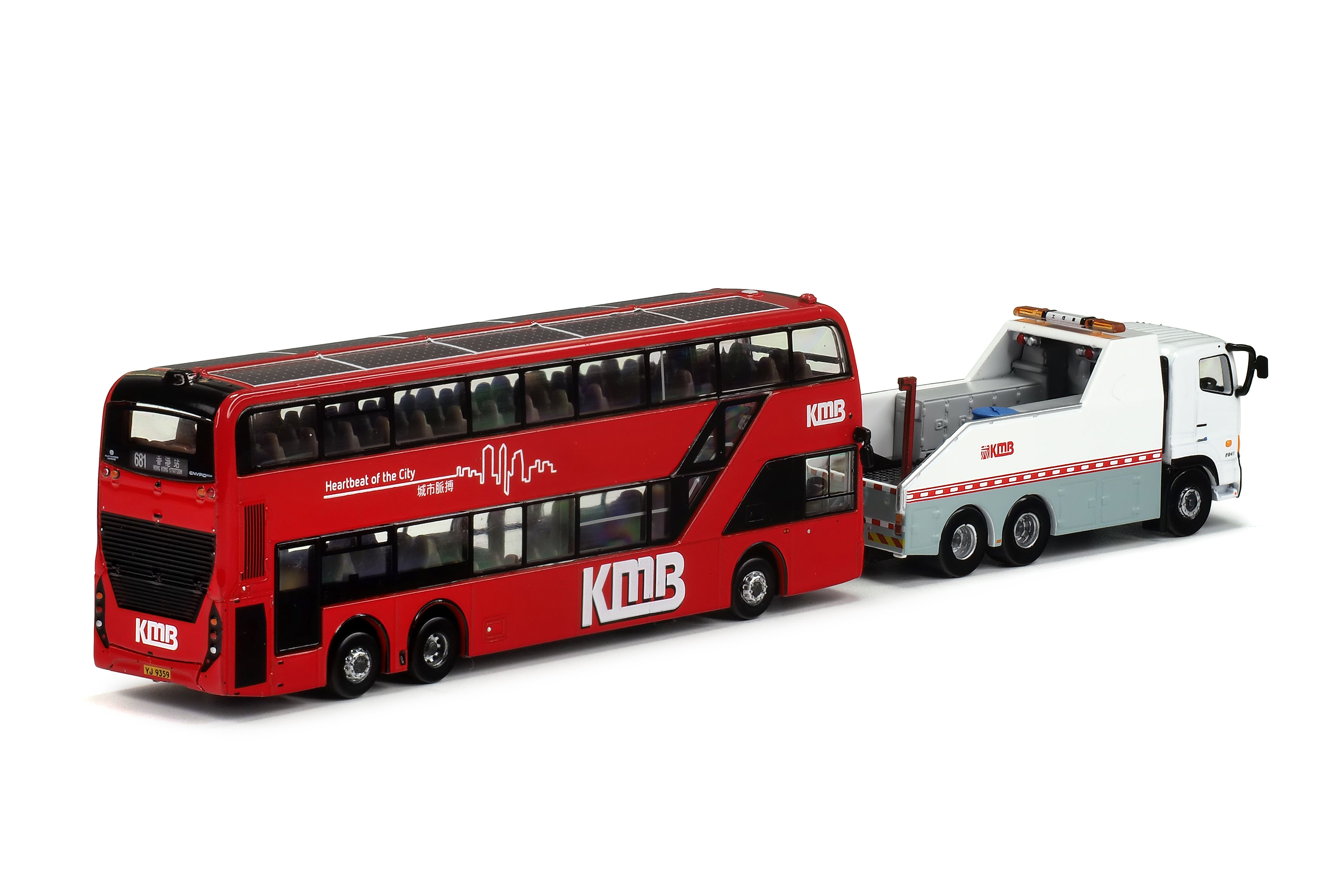 KMB2024026 1:120 九巴丹尼士歐盟第六代12.8米 (681)+日野700系2841拖車