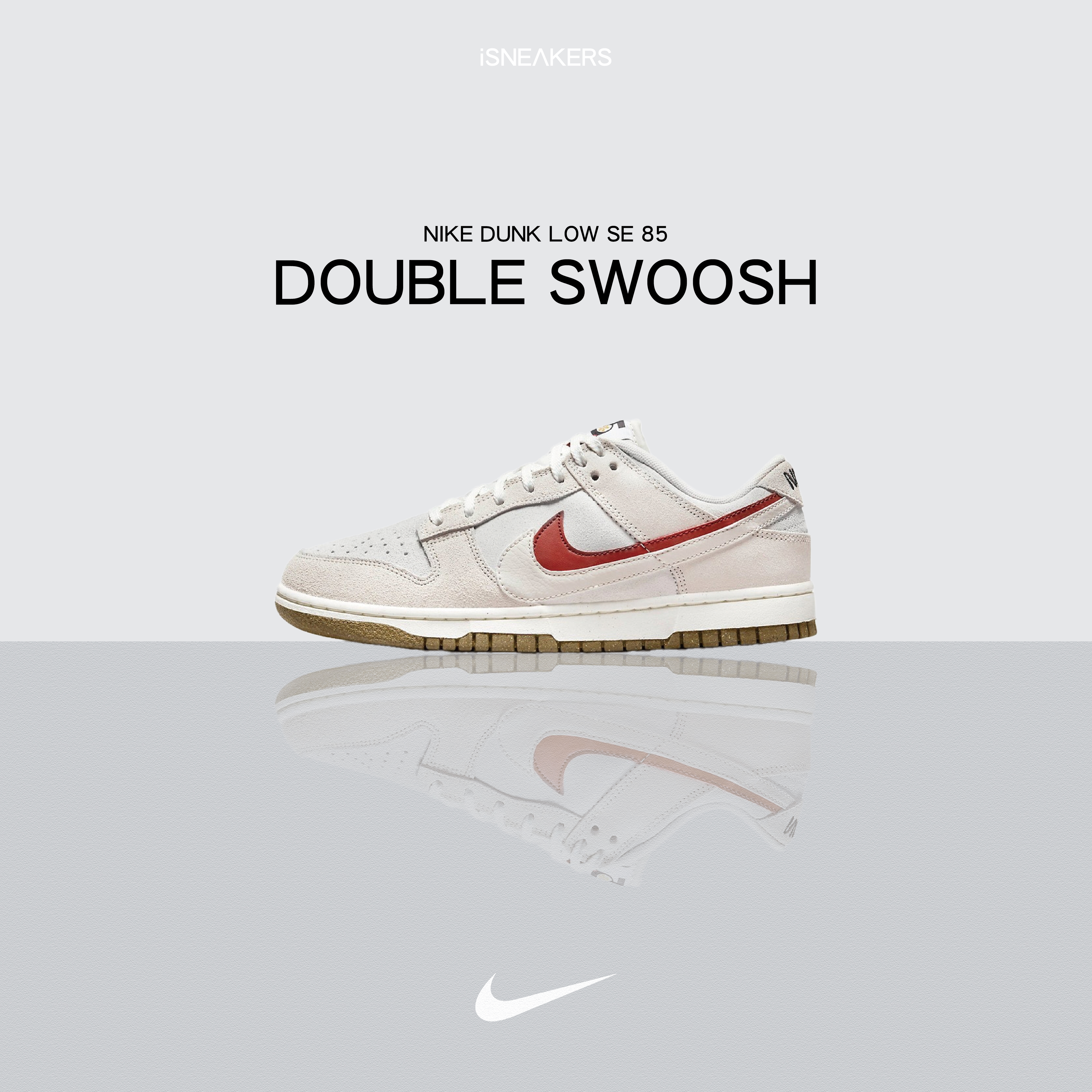 iSNEAKERS｜Nike Dunk Low SE 85 "Double Swoosh" 燕麥雙勾 蘋果千層 DO9457-100
