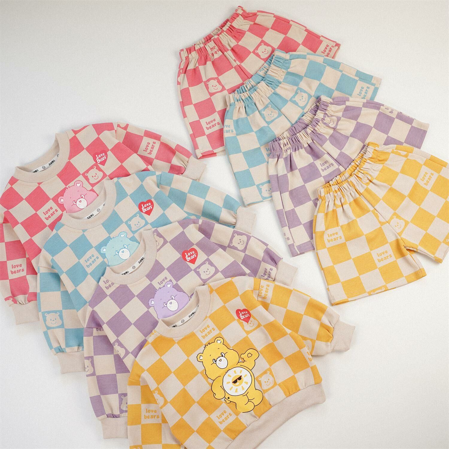 韓版care bear格仔毛圈套裝