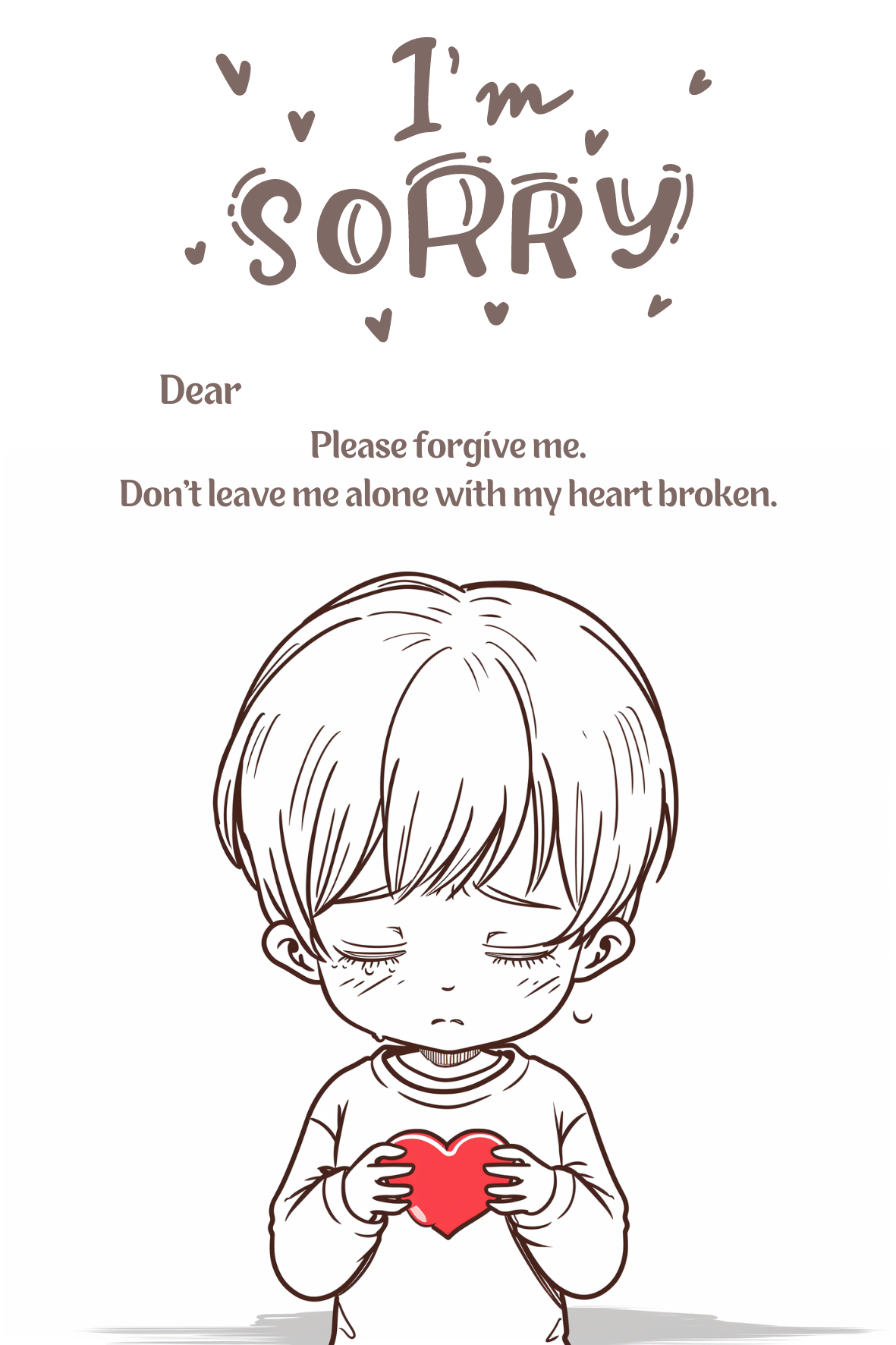 Sorry Card  (Add-on only)