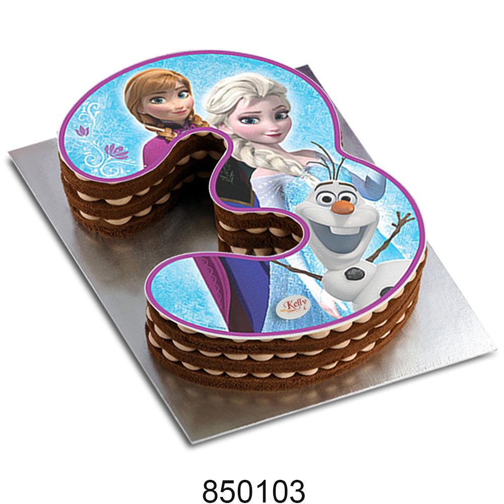 No. 3 Frozen Edible Image Cake