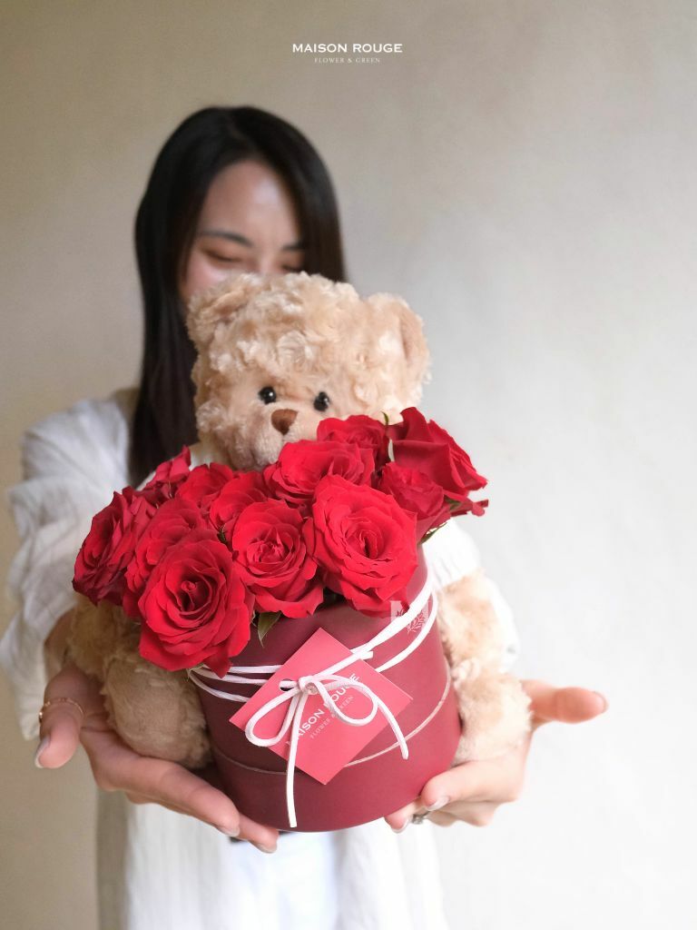 貳樓有花・抱抱桶系列（經典泰迪熊）