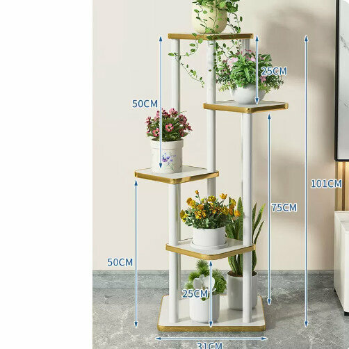 New wooden floor-standing flower stand ([Zhengshengshang] 5 layers-white)
