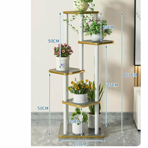 New wooden floor-standing flower stand ([Zhengshengshang] 5 layers-grey)