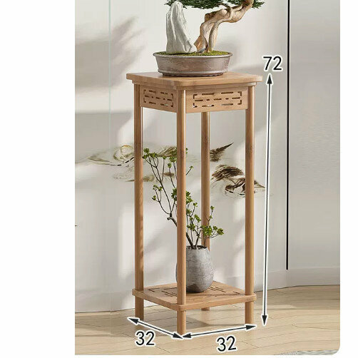 New wooden floor-standing flower stand (wooden carved flower stand [original color] [medium size])