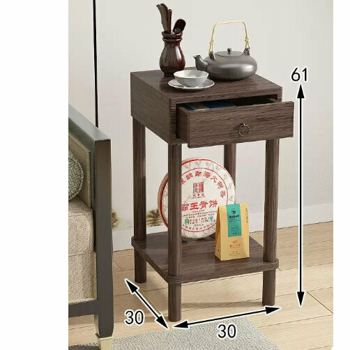 New wooden floor-standing flower stand (wooden top flower stand [walnut color] [small size])