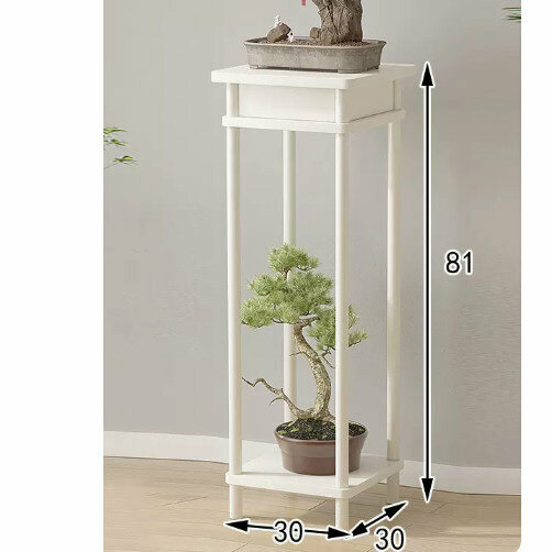 New wooden floor-standing flower stand (retro flower table [white] [large size])