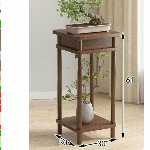 New wooden floor-standing flower stand (retro flower stand [walnut color] [medium size])