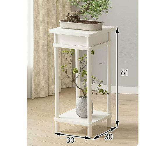 New wooden floor-standing flower stand (retro flower stand [white] [medium size])