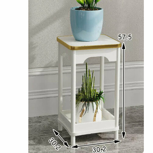 New wooden floor-standing flower stand (French style [Nordic white] [small size])