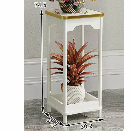 New wooden floor-standing flower stand (French style [Nordic white] [medium size])