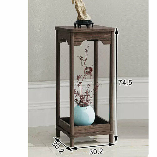 New wooden floor-standing flower stand (French style [walnut color] [medium size])