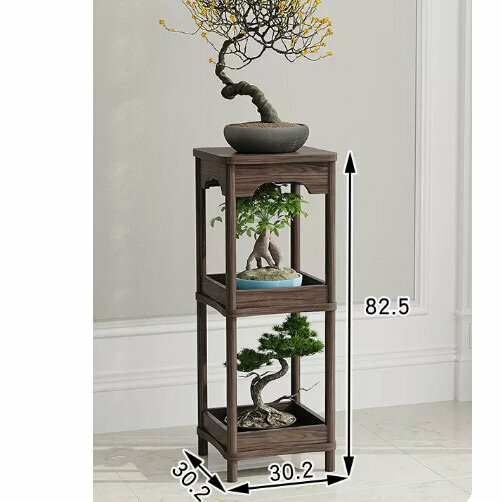 New wooden floor-standing flower stand (French style [walnut color] [large size])