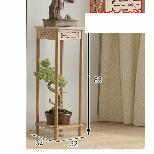 New wooden floor-standing flower stand ([double carving] flower stand [original color] [large size])