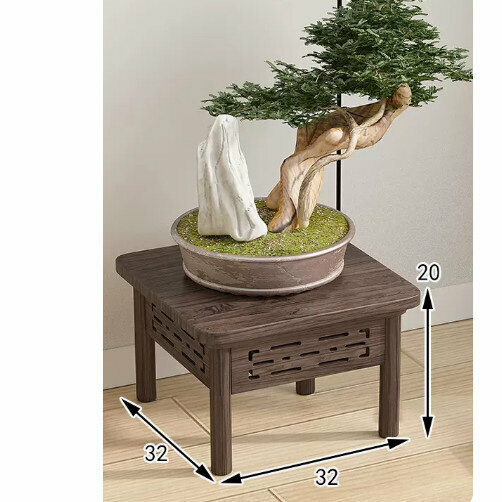 New wooden floor-standing flower stand (antique carved flower stand [walnut color] [height 20cm])