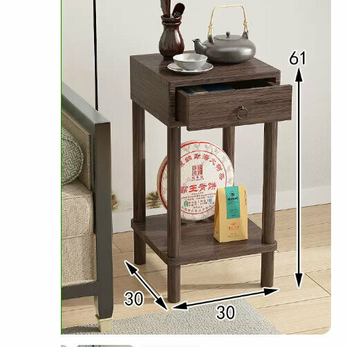 New wooden floor-standing flower stand (wooden top flower stand [walnut color] [small size])
