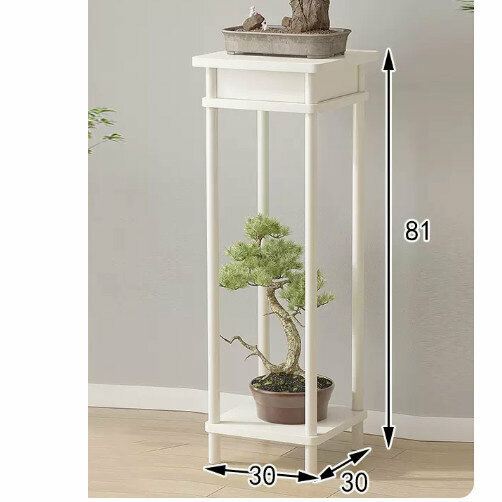 New wooden floor-standing flower stand (retro flower table [white] (large size))