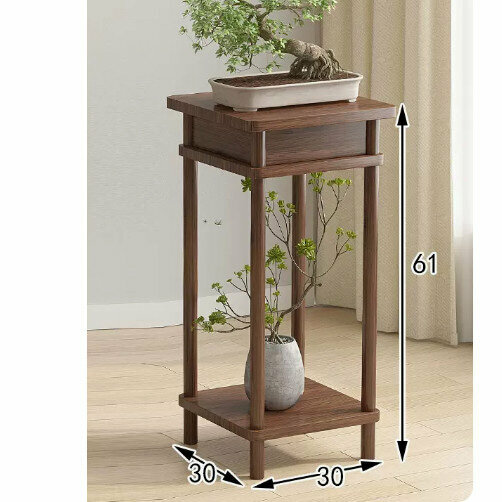 New wooden floor-standing flower stand (retro flower table [walnut color] (medium size))