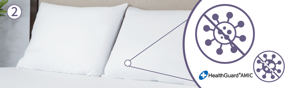 Health Guard AMIC 抗菌認證, 有效降低細菌繁殖而降低房間異味 經過特殊處理的抗菌材質,能有效抑制細菌滋生,不僅保護家人的健康,更能降低異味產生,睡的舒適又清爽。