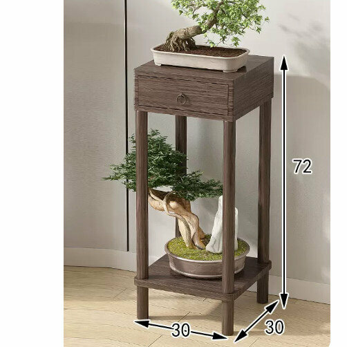 Hot selling wooden floor-standing flower stand (wooden top flower stand [walnut color] [medium size])