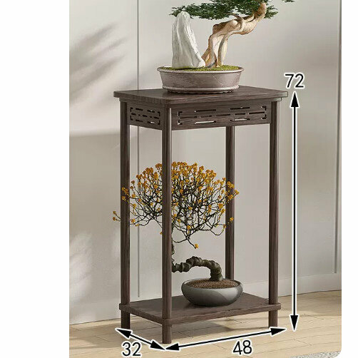 Hot selling wooden floor-standing flower stand (wooden carved flower stand [walnut color] [extended medium size])