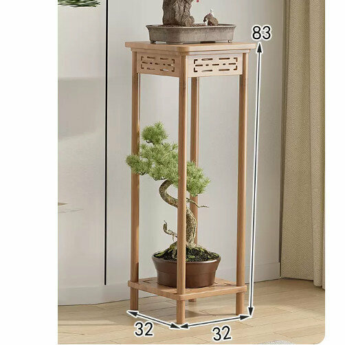 Hot selling wooden floor-standing flower stand (wooden carved flower stand [original color] [large size])