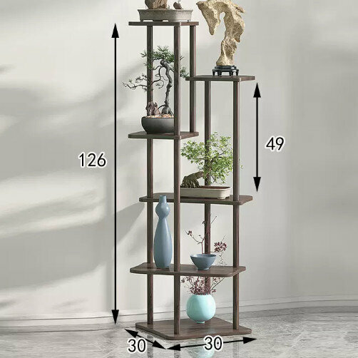 Hot selling wooden floor-standing flower stand (Zhongyun No. 3 walnut color 6 layers)