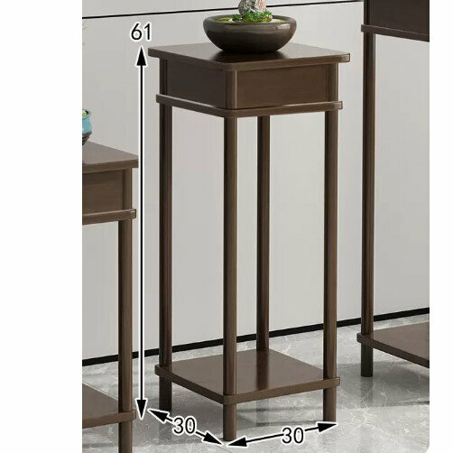 Hot selling wooden floor-standing flower stand (retro flower table [walnut color] (medium size))