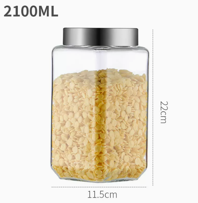 熱賣玻璃密封罐（方形玻璃密封罐【2100ML】）