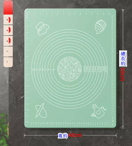 熱賣家用矽膠揉麵墊【抗菌無異味 【加厚款】橄欖綠】【規格：50*40CM】