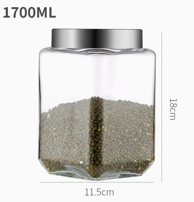 熱賣玻璃密封罐（方形玻璃密封罐【1700ML】）