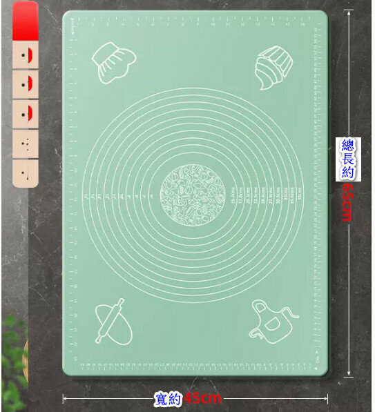 熱賣家用矽膠揉麵墊【抗菌無異味 【加厚款】橄欖綠】【規格：65*45CM】