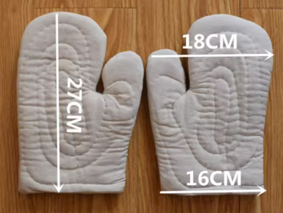 Hot selling 2 anti-scalding, wear-resistant and heat-insulating thickened gloves (white) (size: 27CM *18CM *16CM)